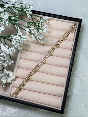 Gold plated CZ Link Bracelet - Women's Gold Bracelet